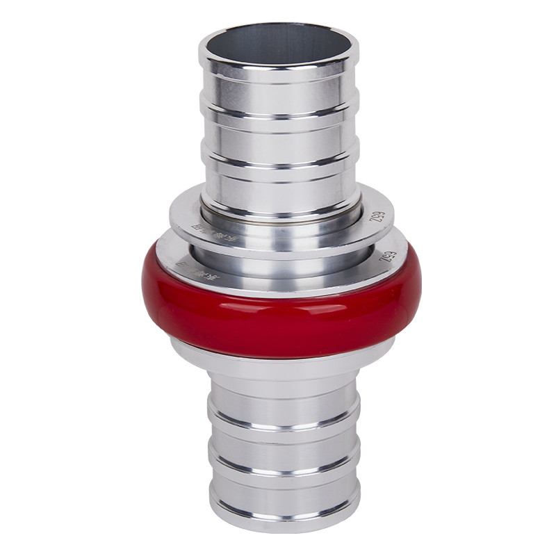Sliver / Red Machino Hose Coupling(ribbed Tail Ends)