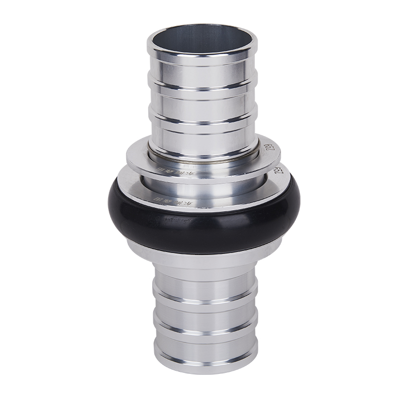 Sliver / Black Machino Hose Coupling(ribbed Tail Ends)